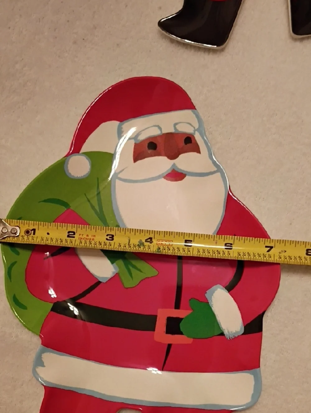 Holiday Wondershop Santa Plastic Plates 2024 Melamine Set Of 4 Diswasher Safe
